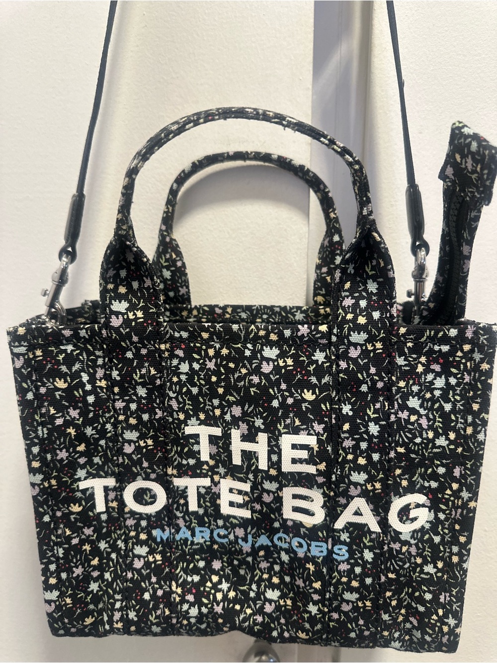 Marc Jacobs Black Floral 'The Tote Bag' with Multicolor Blossoms
